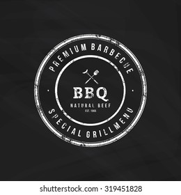 Isolated label with text for barbecue events