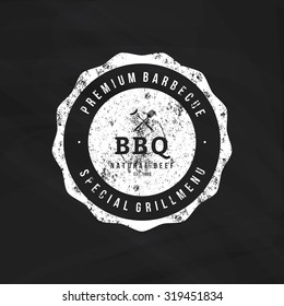 Isolated label with text for barbecue events