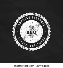 Isolated label with text for barbecue events