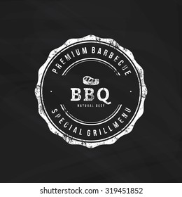 Isolated label with text for barbecue events