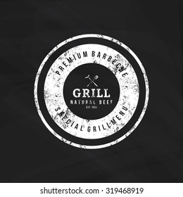 Isolated label with text for barbecue events