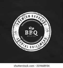 Isolated label with text for barbecue events