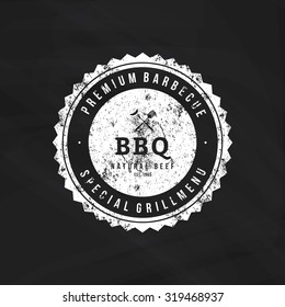 Isolated label with text for barbecue events