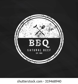 Isolated label with text for barbecue events