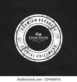 Isolated label with text for barbecue events