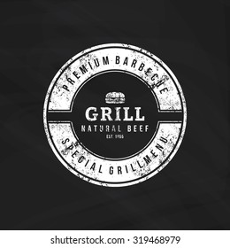 Isolated label with text for barbecue events
