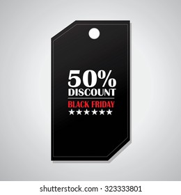 Isolated label with text for black friday sales