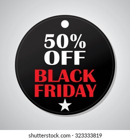 Isolated label with text for black friday sales