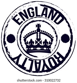 Isolated label with text and the british crown. Vector illustration