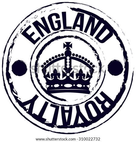Isolated label with text and the british crown. Vector illustration