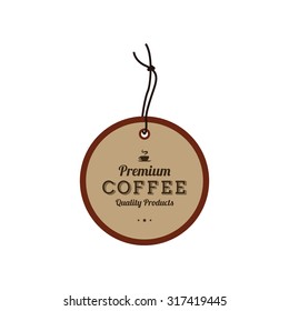 Isolated label with text for coffee shops