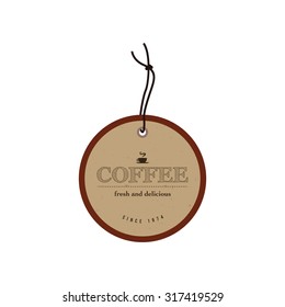 Isolated label with text for coffee shops