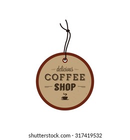 Isolated label with text for coffee shops
