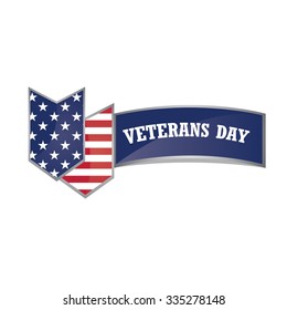 Isolated label with text and colors for veteran's day