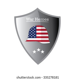 Isolated label with text and colors for veteran's day