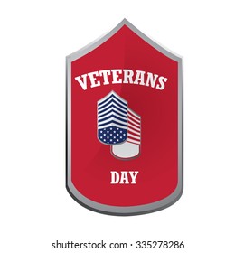 Isolated label with text and colors for veteran's day