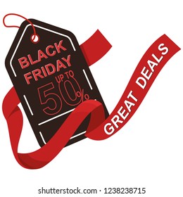Isolated Label With Text And Discounts For Black Friday
