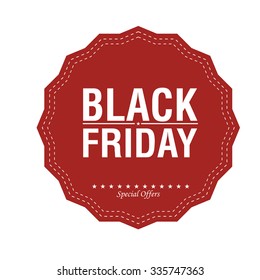Isolated label with text and discounts for black friday
