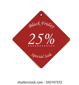 Isolated label with text and discounts for black friday