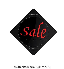 Isolated label with text and discounts for black friday