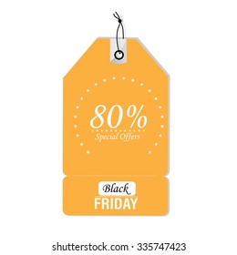 Isolated label with text and discounts for black friday