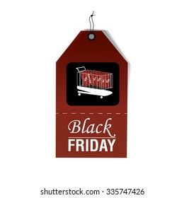 Isolated label with text and discounts for black friday