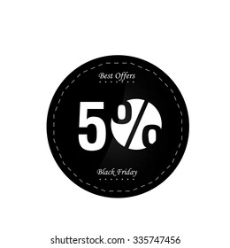 Isolated label with text and discounts for black friday