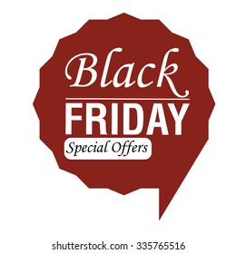 Isolated label with text and discounts for black friday