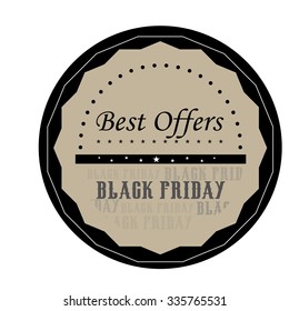 Isolated label with text and discounts for black friday
