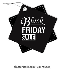 Isolated label with text and discounts for black friday