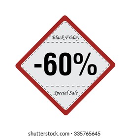 Isolated label with text and discounts for black friday