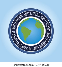 Isolated label with text and elements for earth day. Vector illustration
