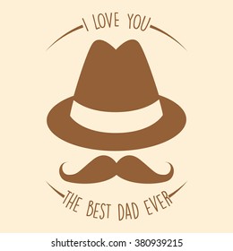 Isolated label with text and elements for father's day