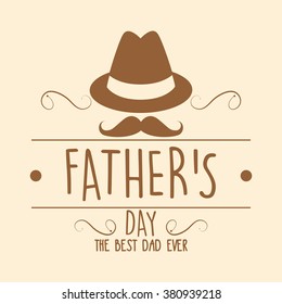 Isolated label with text and elements for father's day