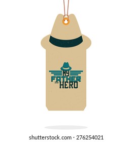 Isolated label with text for father's day. Vector illustration