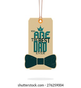 Isolated label with text for father's day. Vector illustration