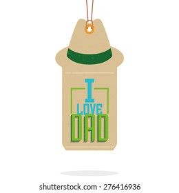 Isolated label with text for father's day. Vector illustration