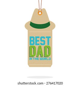 Isolated label with text for father's day. Vector illustration