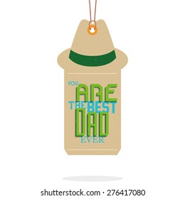 Isolated label with text for father's day. Vector illustration