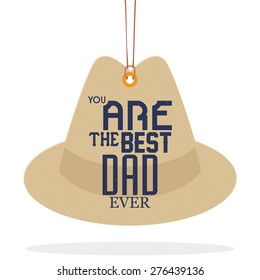 Isolated label with text for father's day. Vector illustration