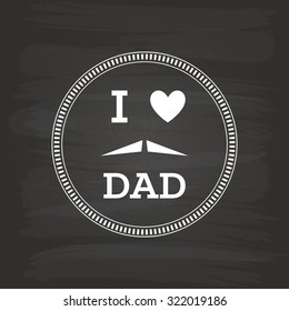 Isolated label with text for father's day on a black background