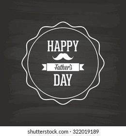 Isolated label with text for father's day on a black background