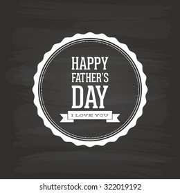 Isolated label with text for father's day on a black background