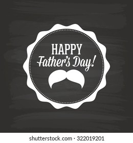 Isolated label with text for father's day on a black background