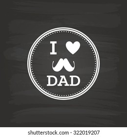 Isolated label with text for father's day on a black background