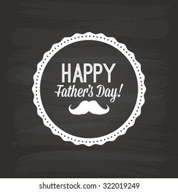 Isolated label with text for father's day on a black background