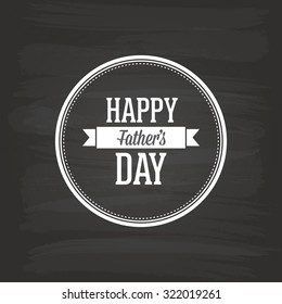 Isolated label with text for father's day on a black background