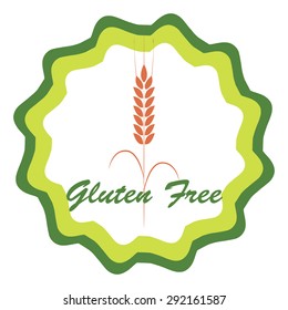 Isolated label with text for gluten free products. Vector illustration
