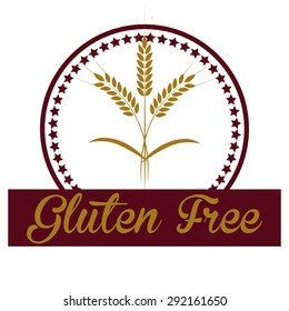 Isolated label with text for gluten free products. Vector illustration