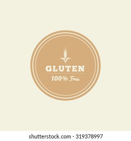 Isolated label with text for gluten free products